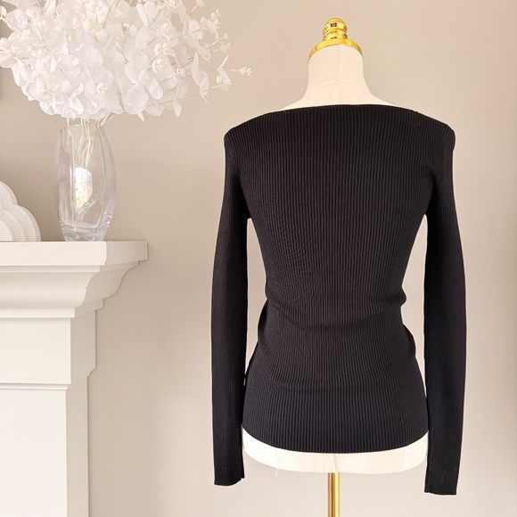 Elie Tahari Ribbed Sweater in Black, Sz S - Picture 7 of 10